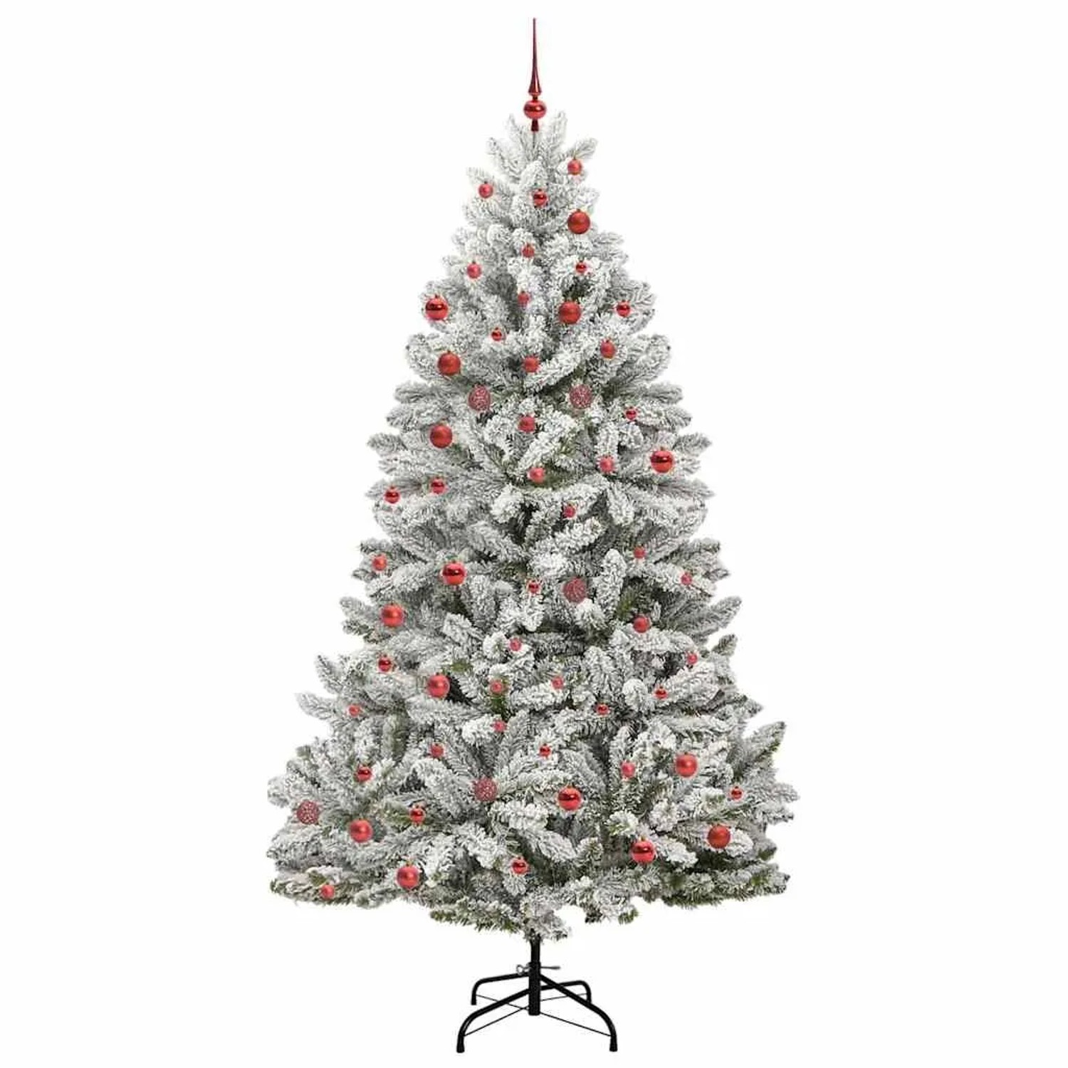 vidaXL Künstlicher Weihnachtsbaum Grün und Weiß 210 cm PVC und Metall 3395757
