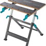 Wolfcraft Master 650 Ergo Werkbank: Höhenverstellbarer Spann- und Arbeitstisch mit Stahlrohrgestell.