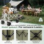 Sekey XXL Bollerwagen, olivgrün, mit All-Terrain-Rädern, beladen beim Camping mit Familie.
