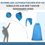 Outsunny Wurfzelt, himmelblau, zeigt den automatischen Aufbau. Ideal für Camping & Outdoor.