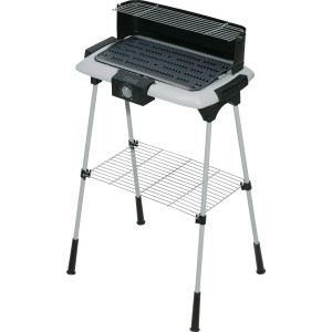 CMI Elektrogrill mit Ständer, Antihaftbeschichtung, Ablage und Warmhalterost.