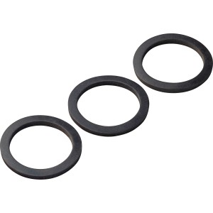 3er Set Siphondichtungen, Ø 35/45 mm, aus Gummi für dichte Siphonverbindungen in Bad, Küche und WC.