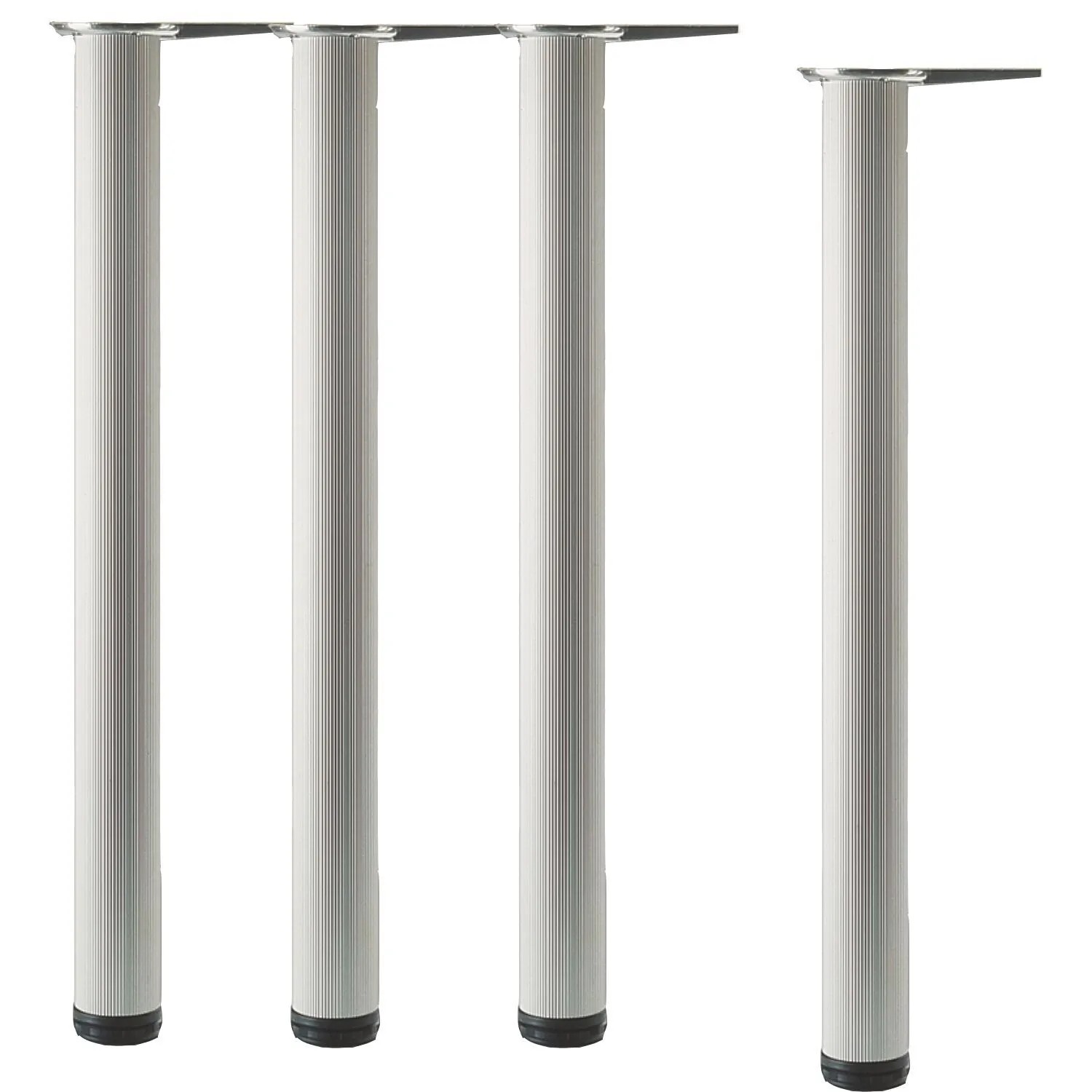 vasalat Set Camar Aluminia Tischfüße Höhenverstellbar Ø 80 mm Alu Gerillt 690-720 mm 4 Stück