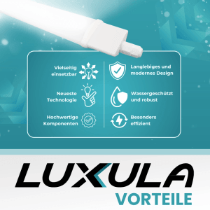 LUXULA LED Feuchtraumleuchte: Vorteile wie Vielseitigkeit, Wasserschutz und Effizienz im Überblick.
