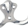 Glänzender, chromfarbener Wandhaken 1138 aus Metall mit zwei Hakenarmen.