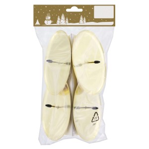 Metall-Kerzenhalter, rund, Ø 10 cm, gold, 4er-Set für Adventskranz und Weihnachtsdeko.