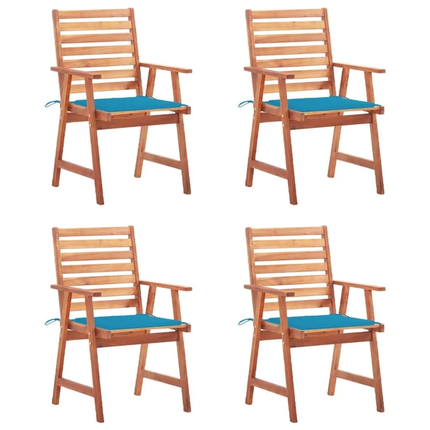 vidaXL Garten-Essstühle 4 Stk mit Kissen Massivholz Akazie 3078324
