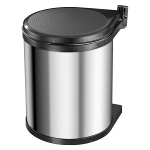 Hailo Mülleimer Compact Box, 15 l, Edelstahl, für Drehtür-Unterschränke ab 40 cm Breite.