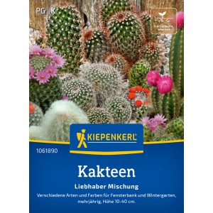 Kiepenkerl Kakteen Mischung mit verschiedenen Kakteenarten und bunten Blüten.