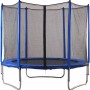 Blaues Gartentrampolin, rund, Ø 244 cm, mit Sicherheitsnetz für Kinder.