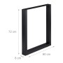 Schwarze Relaxdays Tischkufen, 72x60 cm, 2er Set aus Stahl im Industrial Design.