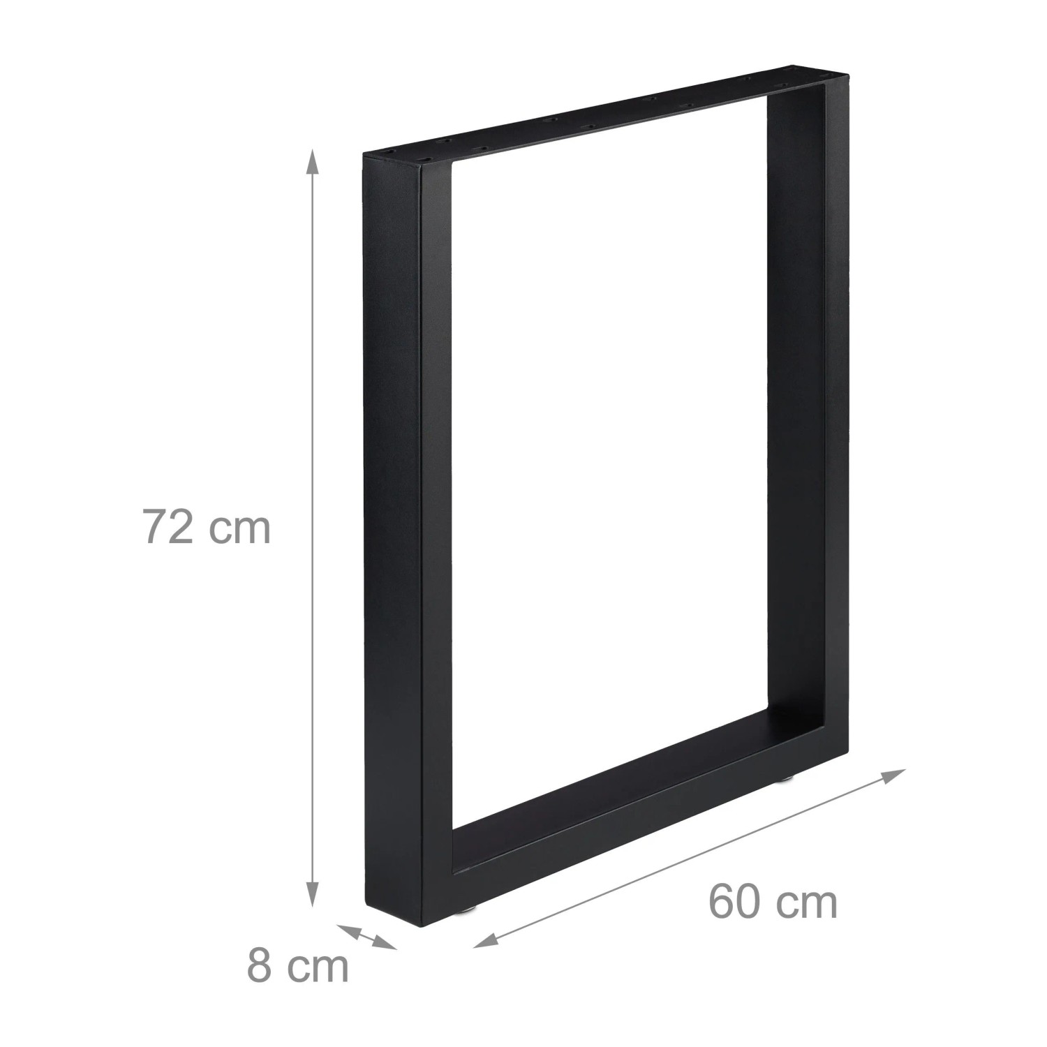 Schwarze Relaxdays Tischkufen, 72x60 cm, 2er Set aus Stahl im Industrial Design.