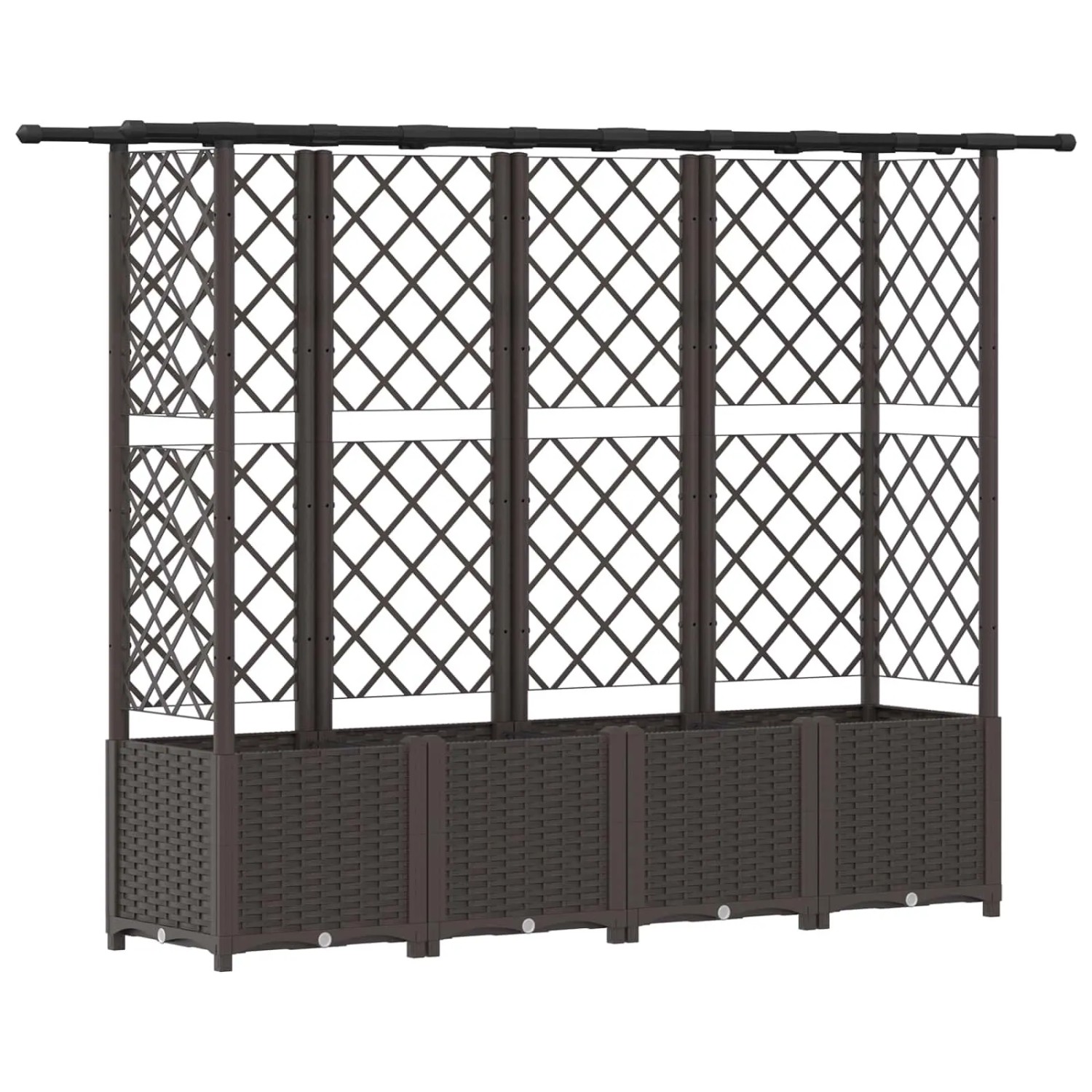 vidaXL Hochbeet mit Rankgitter und Dach Braun 203 x 40 x 138 cm PP 42032520