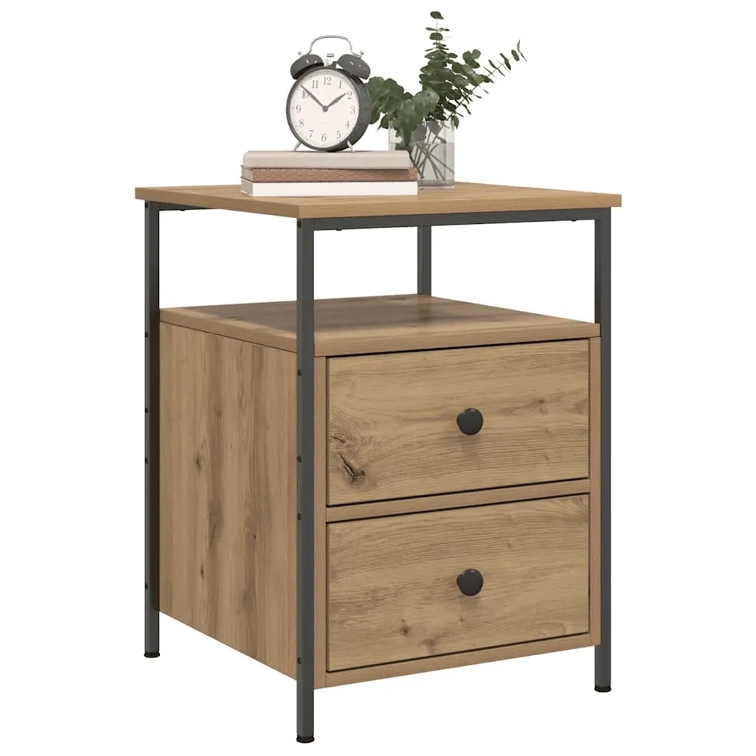 vidaXL Nachttische 2 Stk, Artisan-Eiche 44x45x60 cm Holzwerkstoff 857257_2
