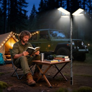 Wiltec Campinglampe Höhenverstellbar V2 Led Strahler 115W 11224 Lm Anschluss 12V
