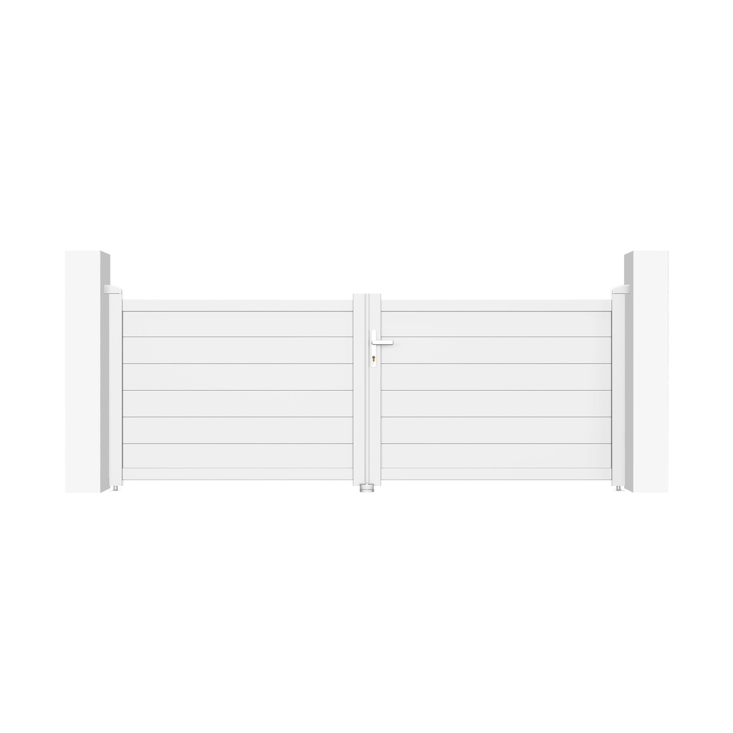 Casanoov Flügeltor 3M Eiger H 115Cm & 2 Pfosten H 166Cm Aluminium Weiß günstig online kaufen