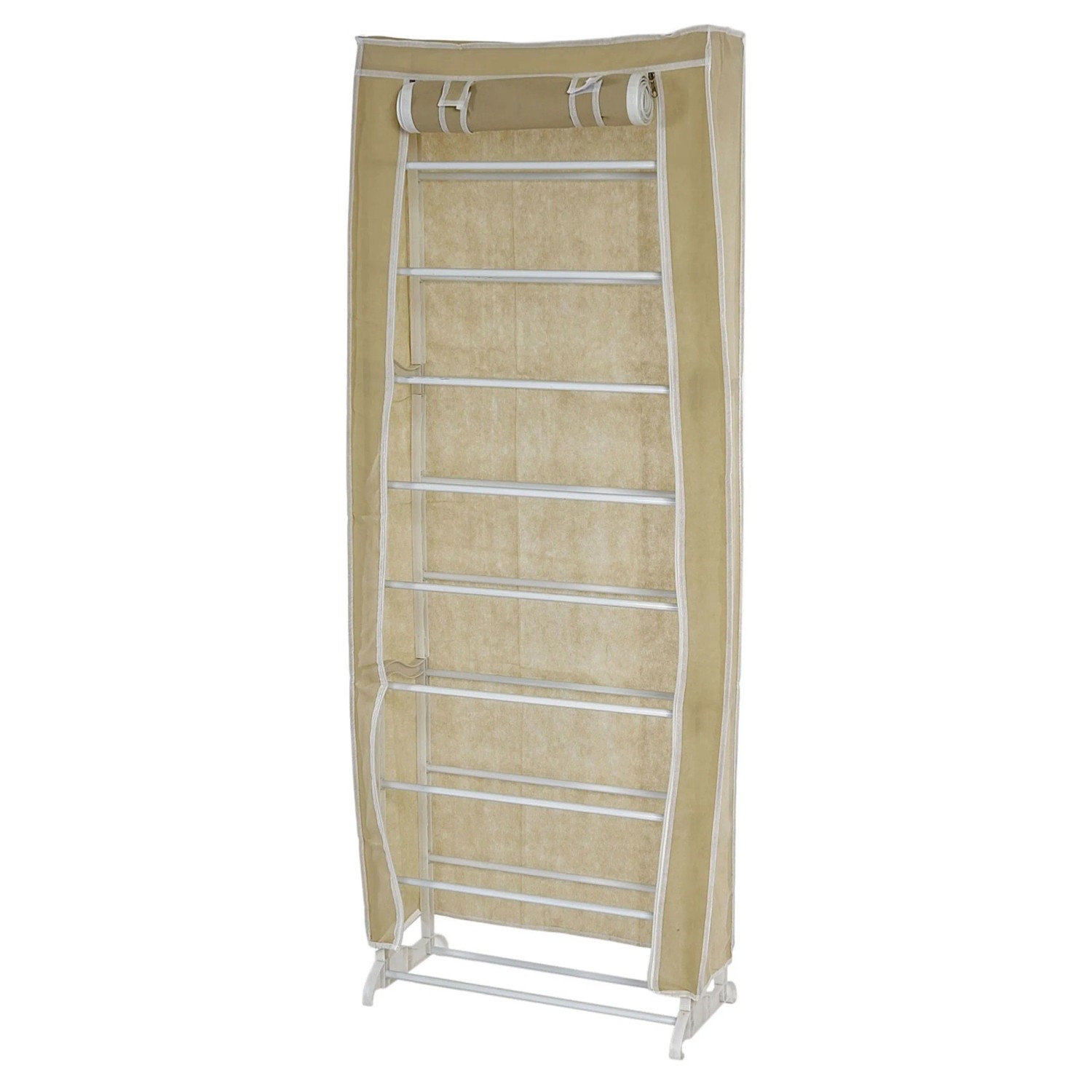 MCW Schuhschrank Stoff 140x52x18cm Creme