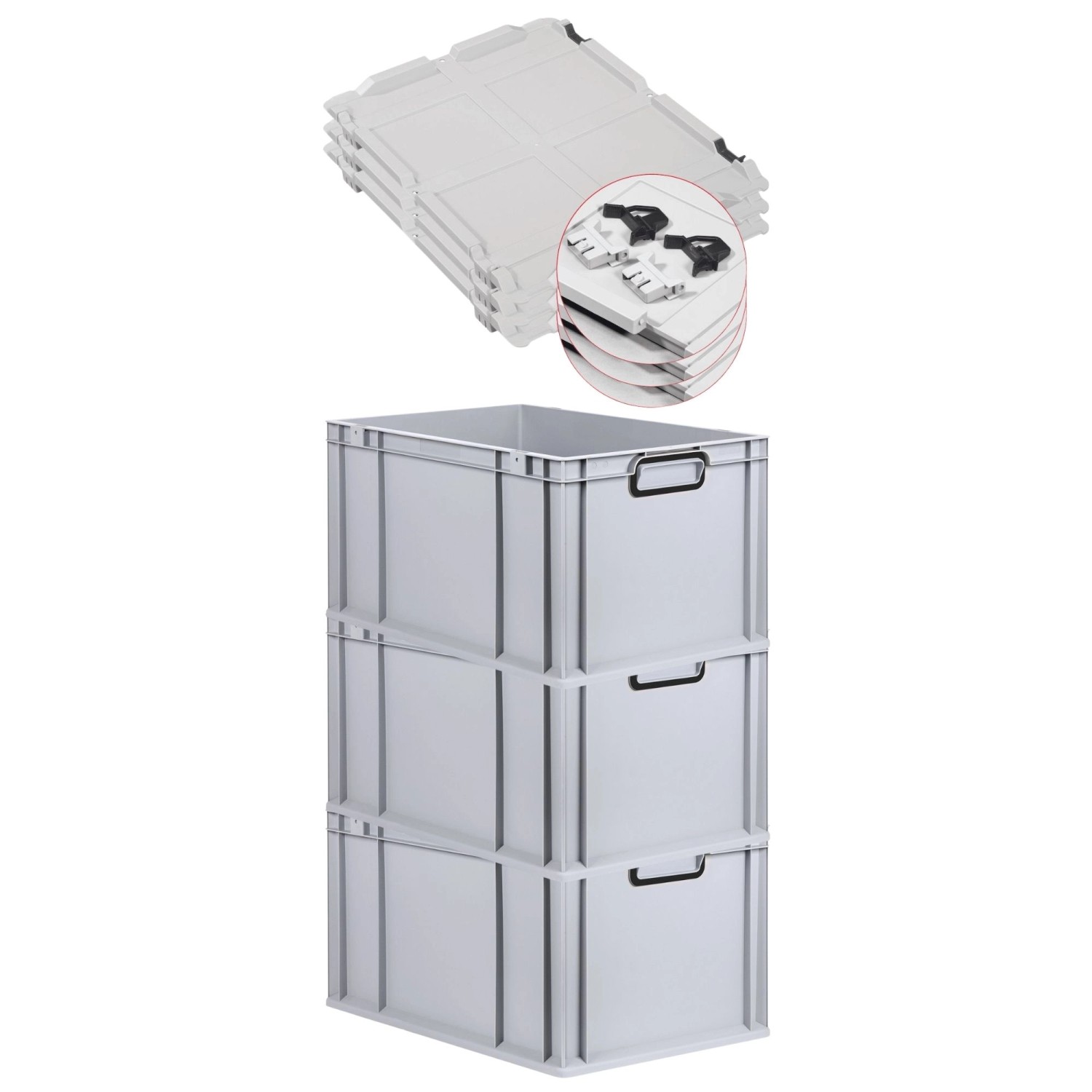 PROREGAL SuperSparSet 3x Eurobox Nextgen Color Mit Scharnierdeckel HxBxT 32 günstig online kaufen
