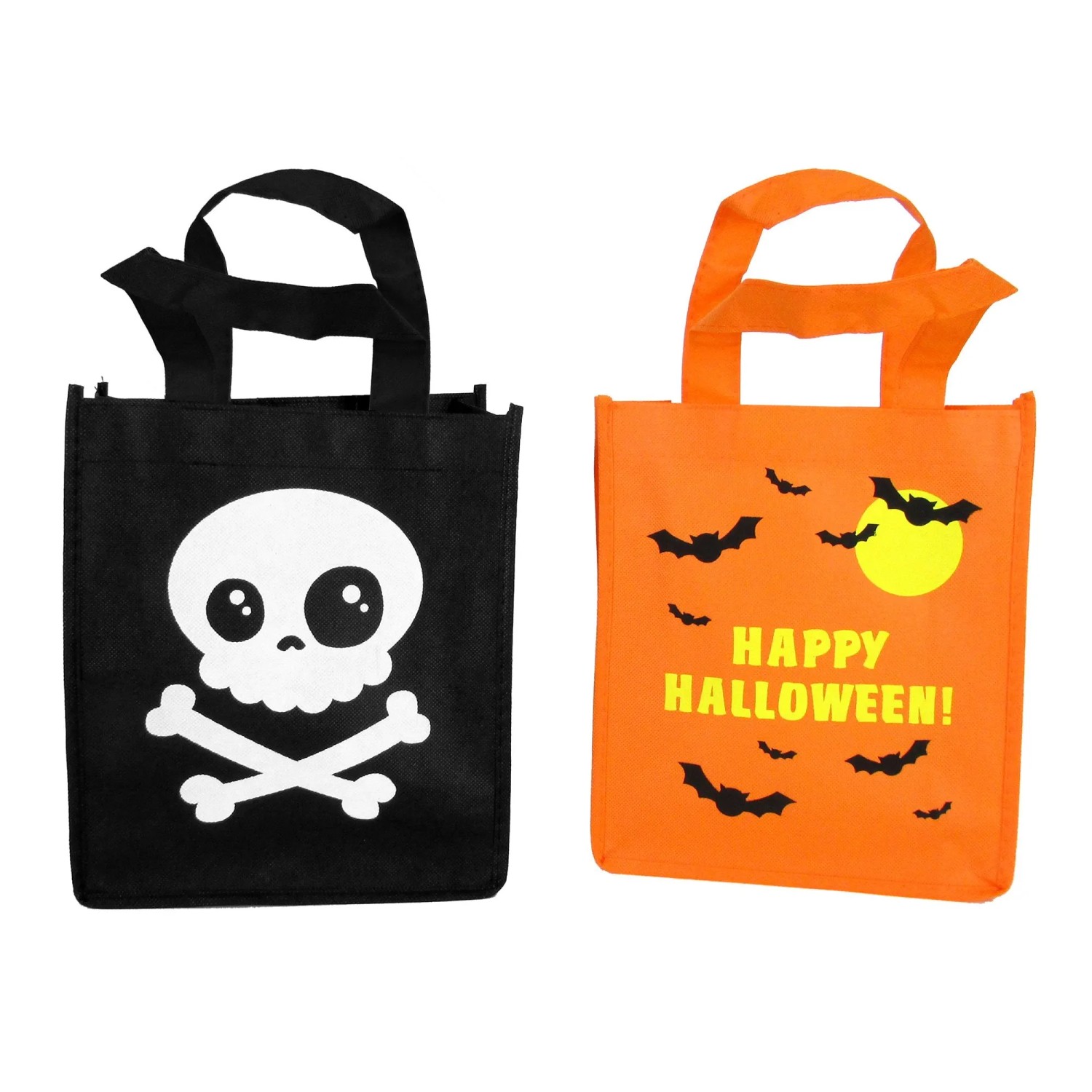 Halloween-Tasche aus Polyester 35 cm Schwarz-Orange