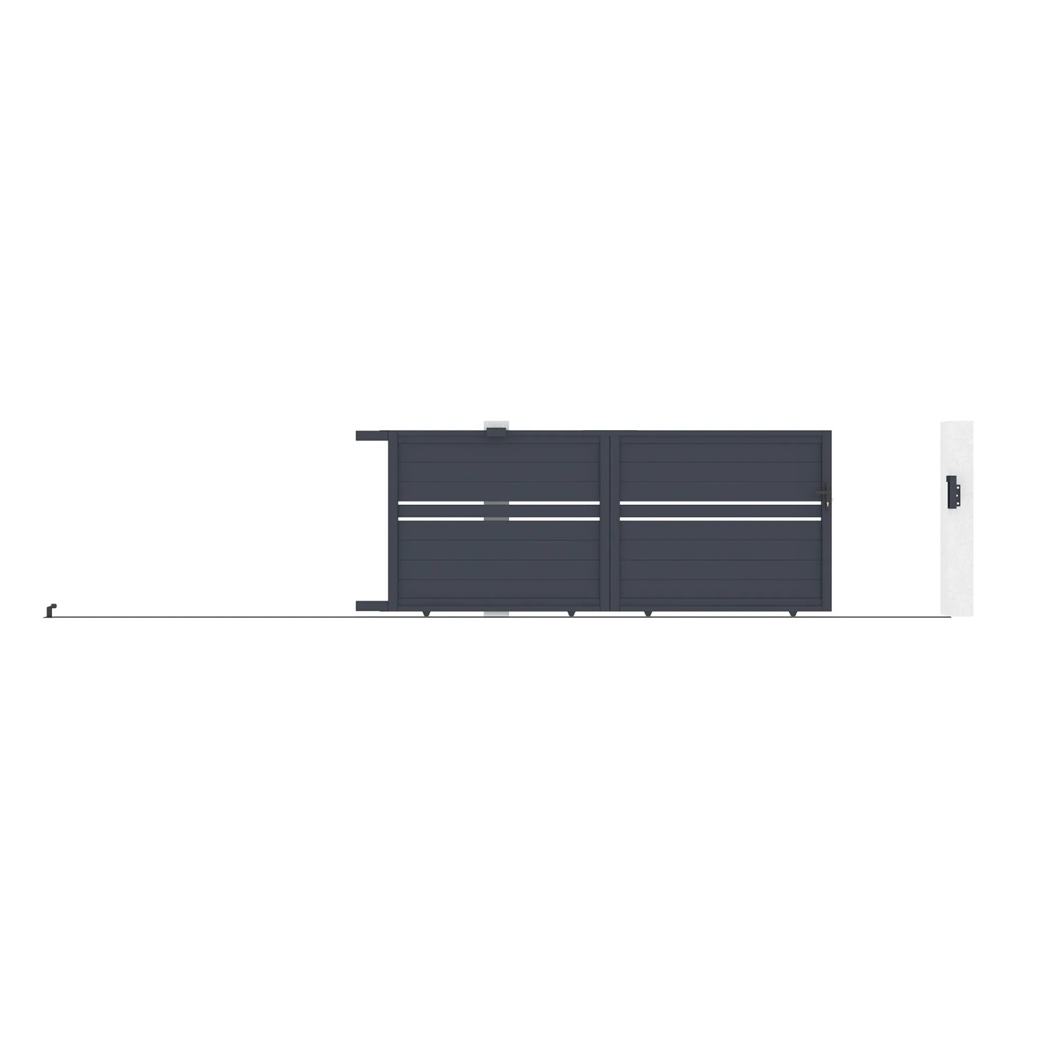 Casanoov Schiebetor Cimone 3,5 m mit Motorisierung, Aluminium Gartentor