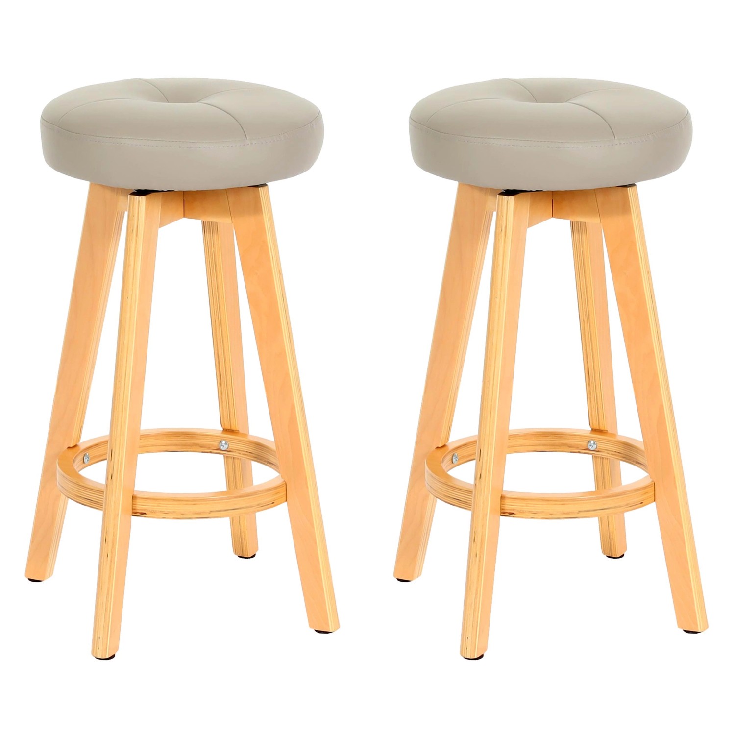 PROREGAL 2er-Set Barhocker Drehbar Und Einfach Sitzhöhe 67cm Holz Kunstlede günstig online kaufen
