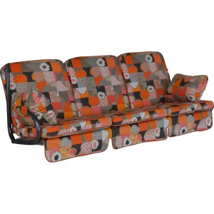 Angerer Hollywoodschaukel Auflage Star Gera mit Seiten- und Unterlage. Buntes Muster für 3-Sitzer Schaukeln.