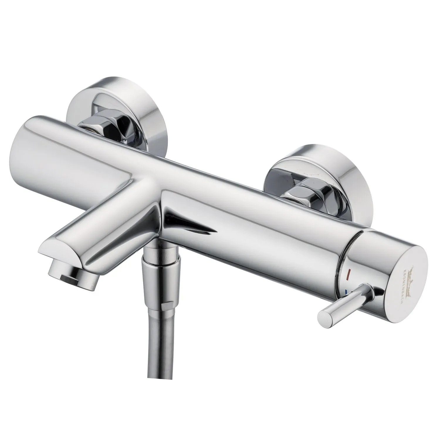Kronenbach AQA 2.0 Aufputz-Wannenarmatur in Chrom mit Brauseanschluss.