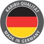Karibu Qualitätssiegel: Made in Germany. Gartenhaus aus deutscher Produktion.