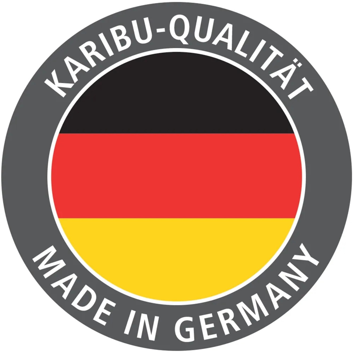 Karibu Qualitätssiegel: Made in Germany. Gartenhaus aus deutscher Produktion.