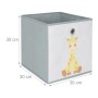 Bunte Relaxdays Kinder Aufbewahrungsbox mit Giraffen Motiv, 30x30x30 cm, für Würfelregale.