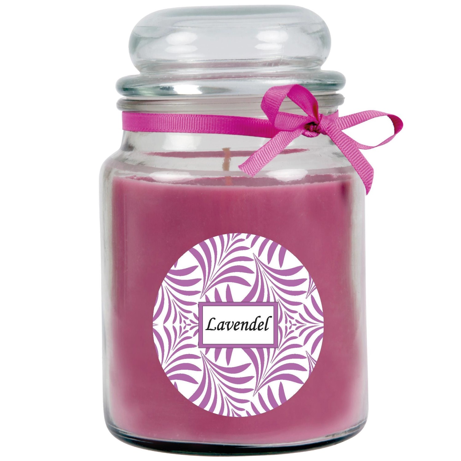 HS Candle Duftkerze & Glas Duft Schriftzug Bonbon Ø10 cm Lavendel günstig online kaufen