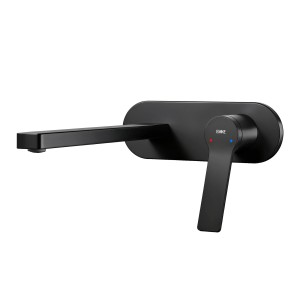 Emke Wand Waschtischarmatur Inklusive Grundkörper 288 x 210 x 70 mm Schwarz Mischbatterie für Waschbecken