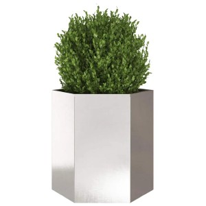 vidaXL Pflanzkübel Sechseckig 46x40x45 Edelstahl 851116