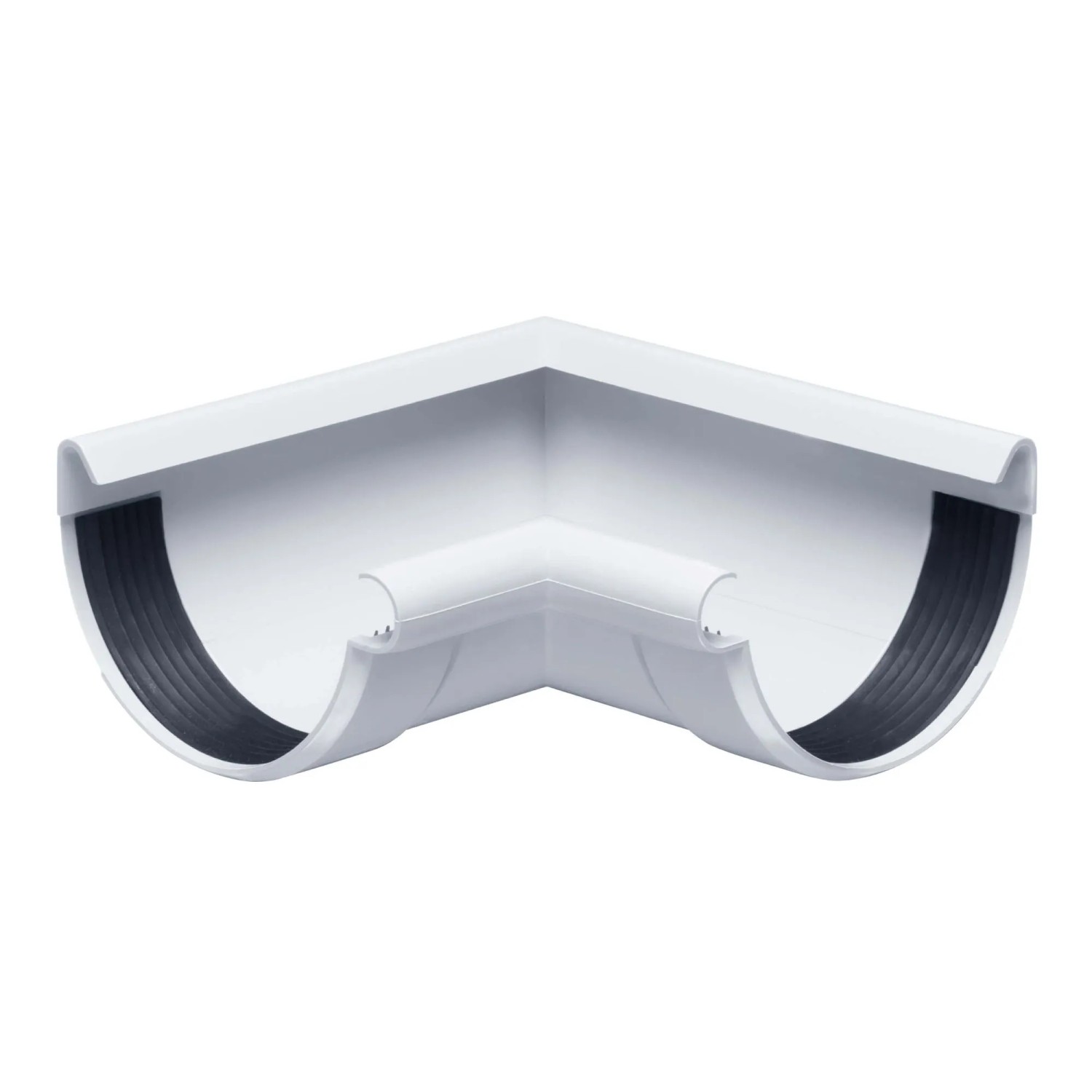 Inefa Rinnenwinkel 90 Grad Inneneck NW 150 Halbrund PVC Weiß