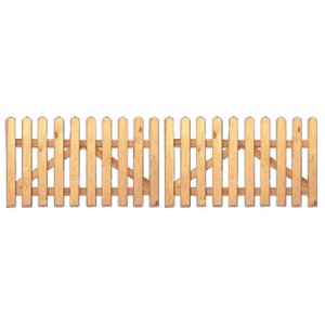 Grünes T&J Gartentor, gerade, 300x100 cm, aus Holz für Gartenzaun.