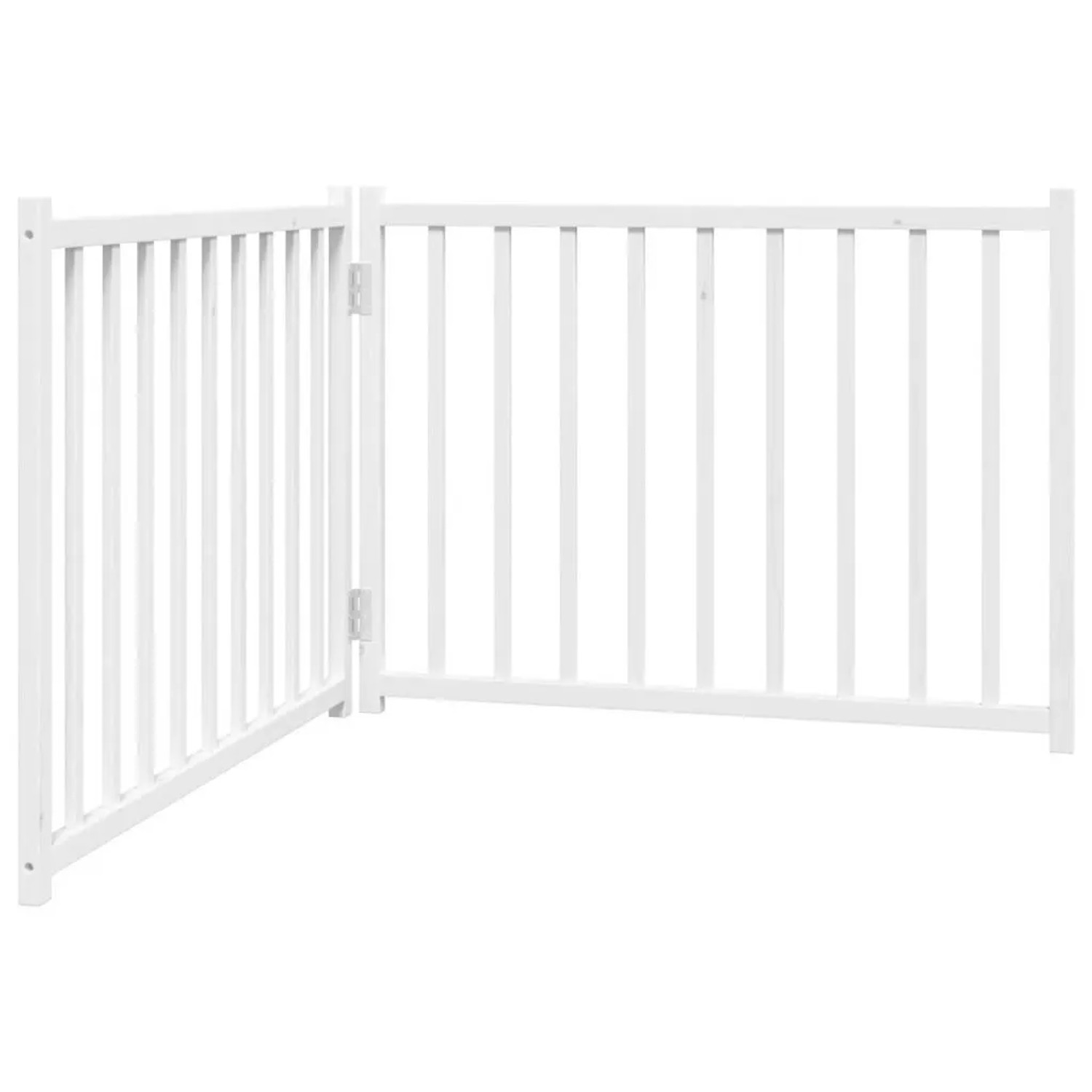 vidaXL 2 Tlg Hundetor Faltbar Weiß 160 cm Massivholz Tanne 352280