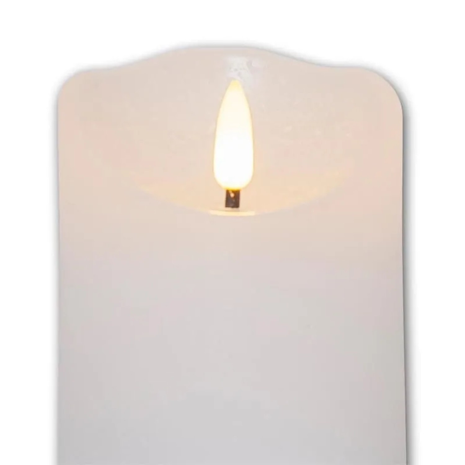 Star Trading LED Echtwachs-Kerze 3D FLAMME RUSTIC 10cm Weiß