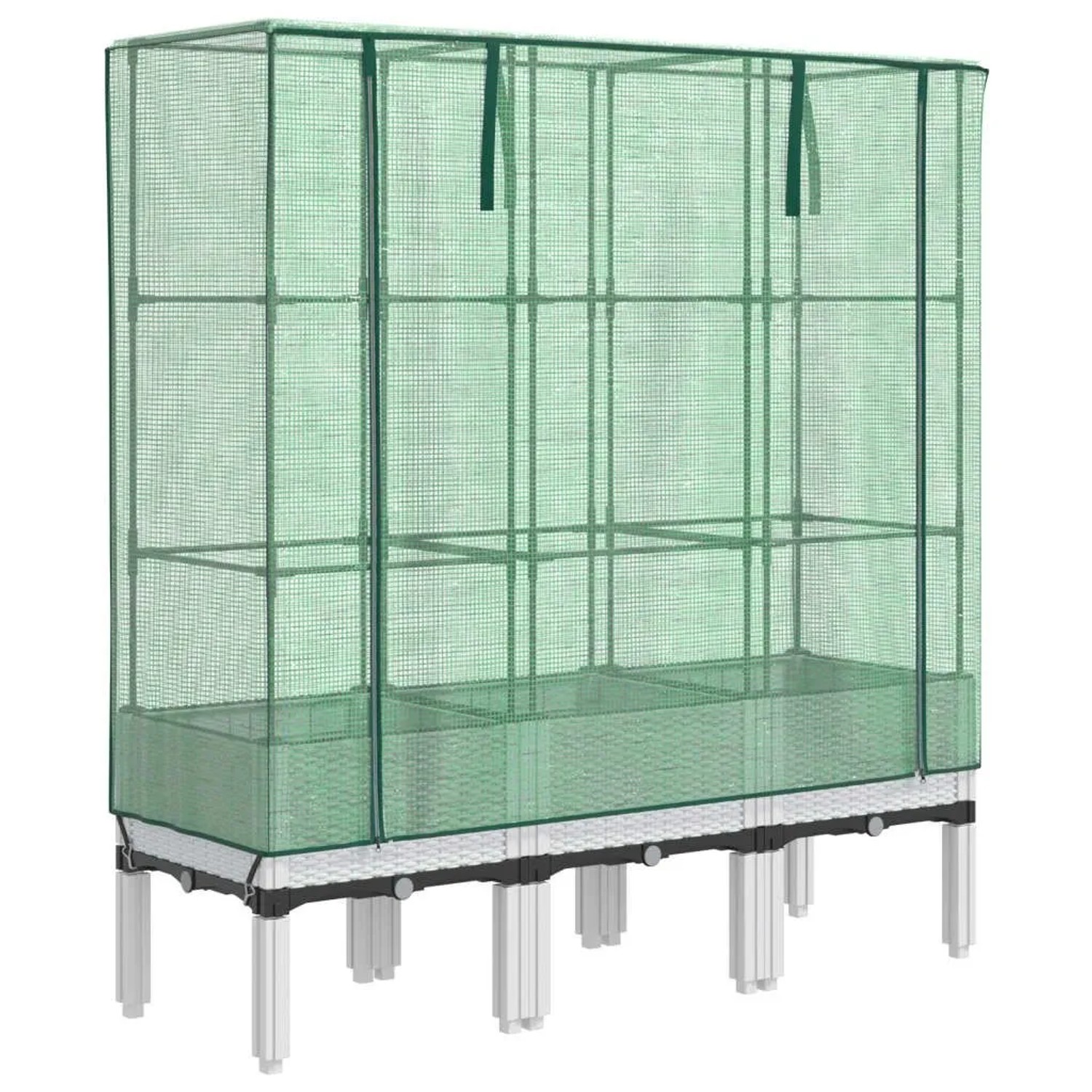Furnicato Hochbeet Mit Gewächshaus-aufsatz Rattan-optik 120x40x140 Cm