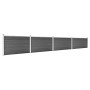 vidaXL Zaunelement Set, WPC, 699x105cm, Schwarz. Sichtschutzzaun mit Holzmaserung.