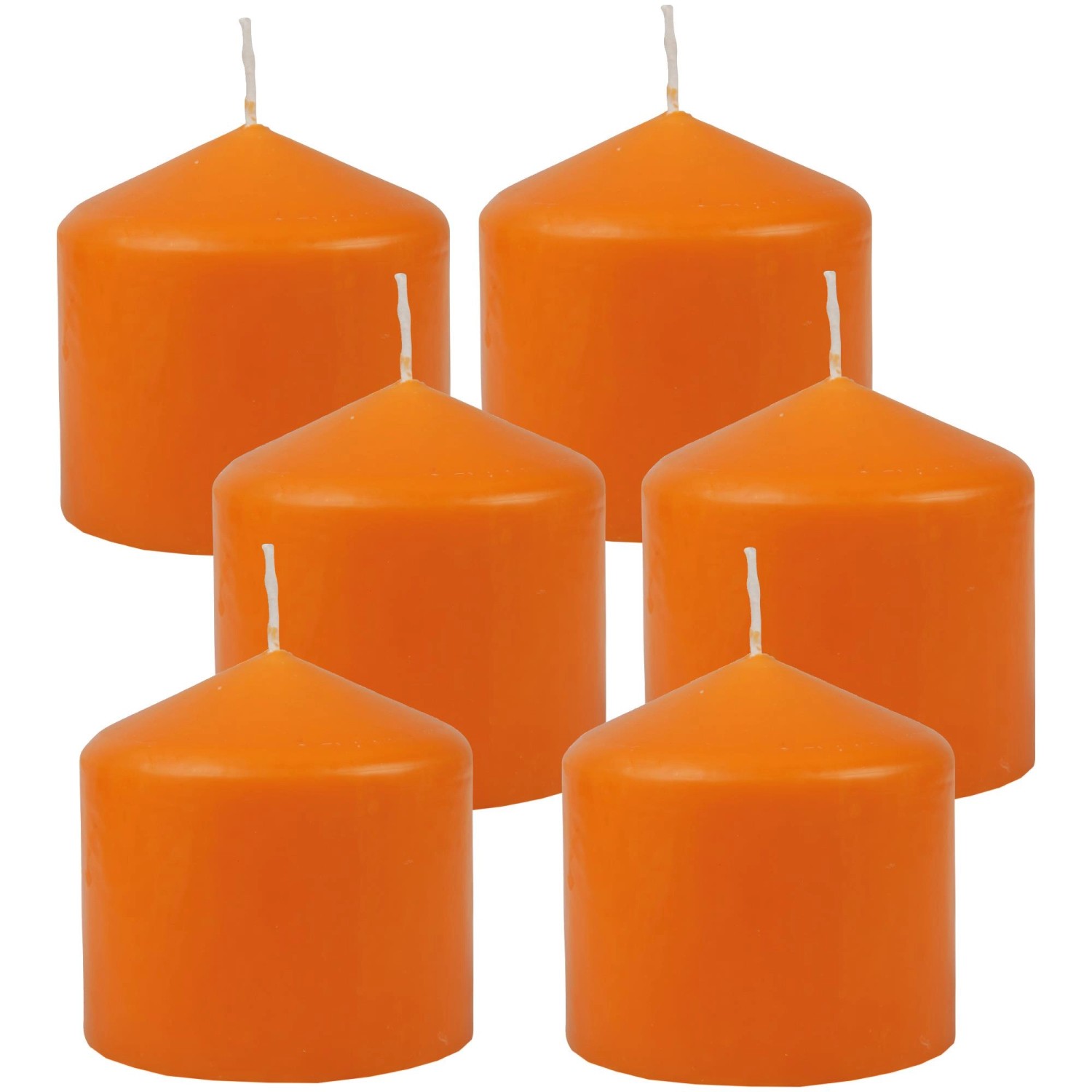 HS Candle Stumpenkerzen Ø8cm 6er Pack Ocker Farben günstig online kaufen