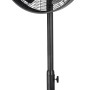 Schwarzer Standventilator (Ø 40 cm) für angenehme Kühlung und Luftzirkulation im Raum.