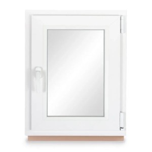 Weißes Kunststoff Kellerfenster, Dreh-Kipp, 70x100 cm, 3-fach Verglasung.