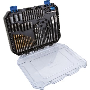 400-teiliges Bohrer-Bit- und Dübel-Set im geöffneten Koffer.
