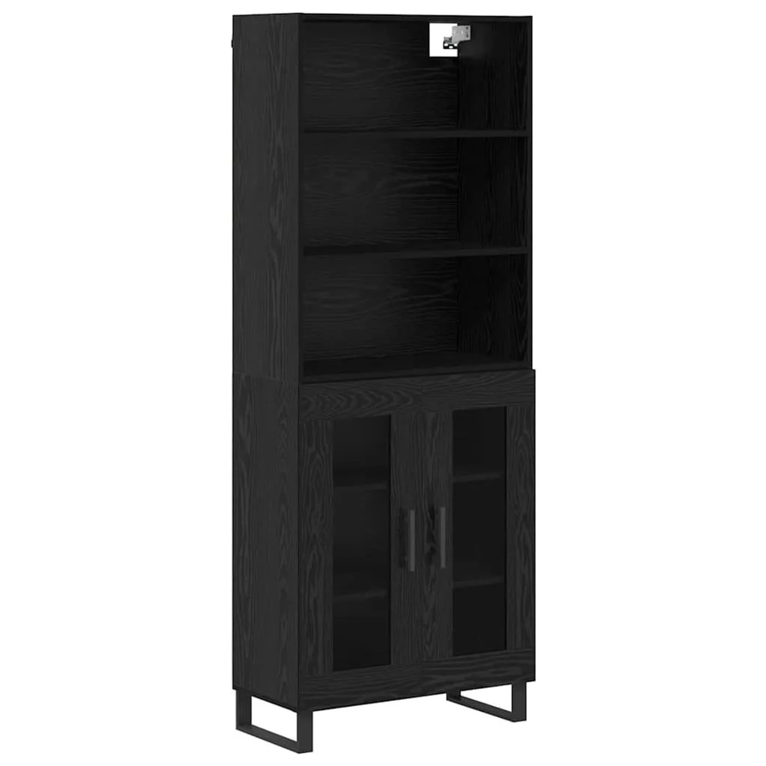 vidaXL Highboard Schwarz Eichen-Optik 69,5 x 34 x 180 cm Holzwerkstoff 3403 günstig online kaufen