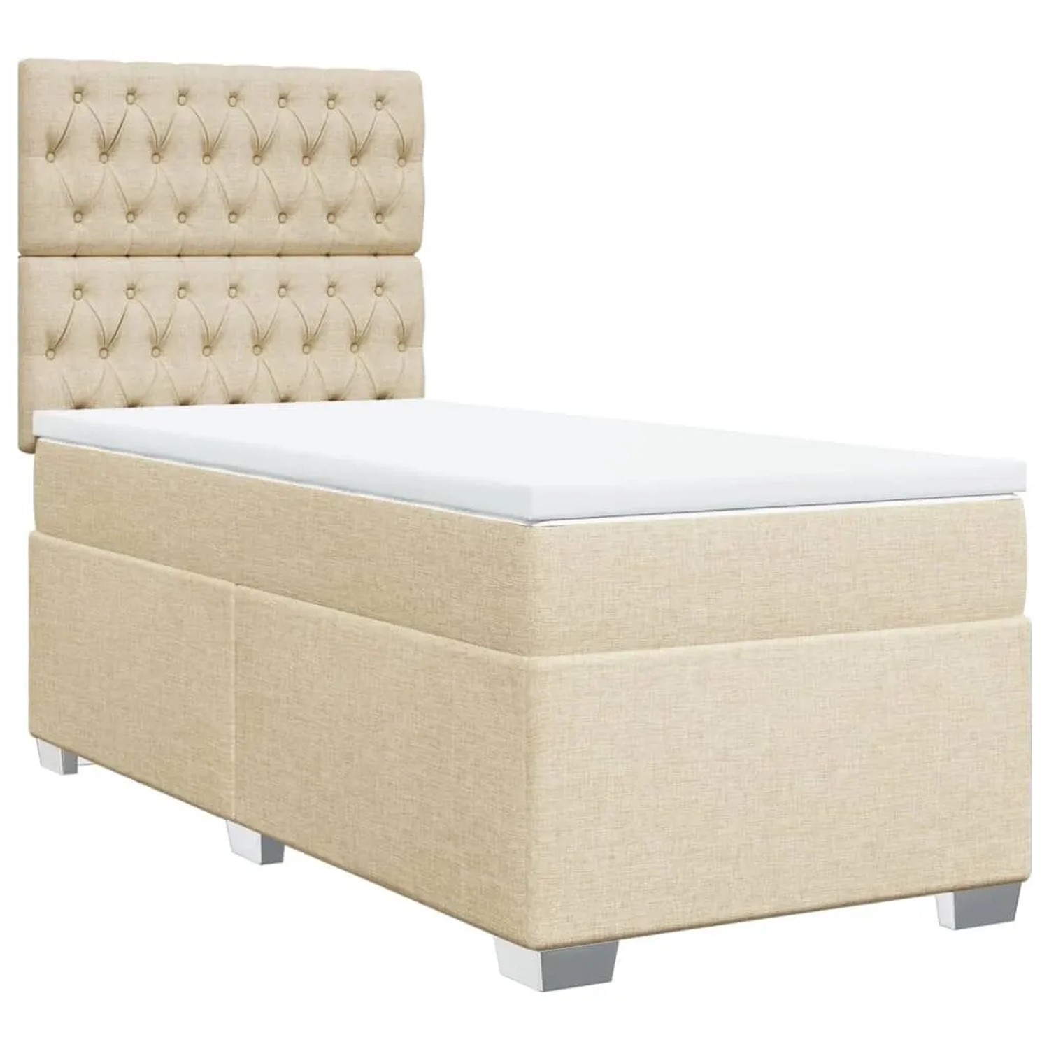 Thumbnail - vidaXL Boxspringbett mit Matratze Creme 90x200 cm Stoff 3292683