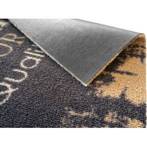 Astra Sauberlaufmatte Miabella Coffee Natural, 50x150 cm, Detailansicht der Rückseite und des Designs.