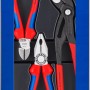 Knipex Zangen-Set, 3-teilig: Kombizange, Seitenschneider, Wasserpumpenzange im Set.