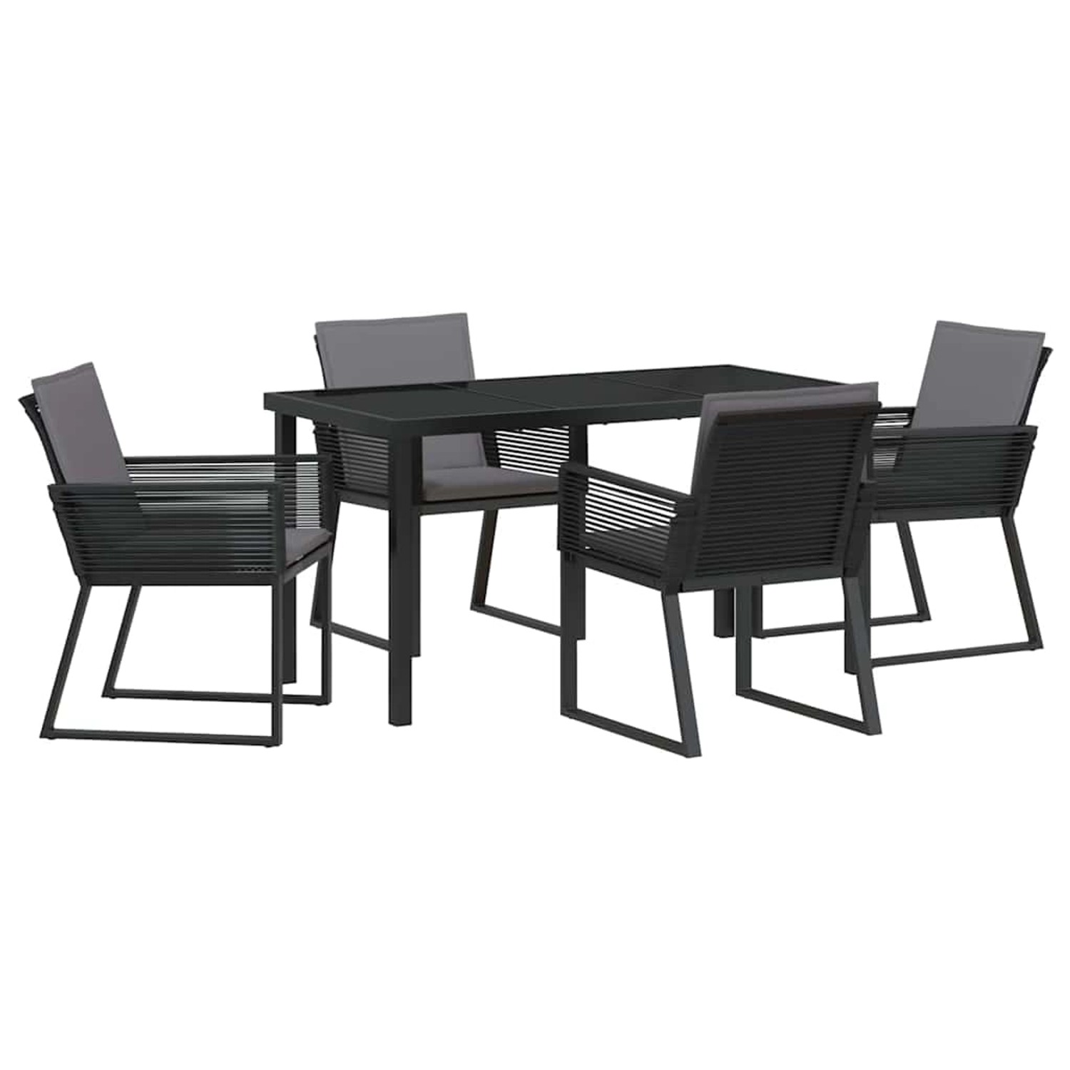 vidaXL Garten Essgruppe 5-Tlg Schwarz Poly Rattan 3379319 günstig online kaufen