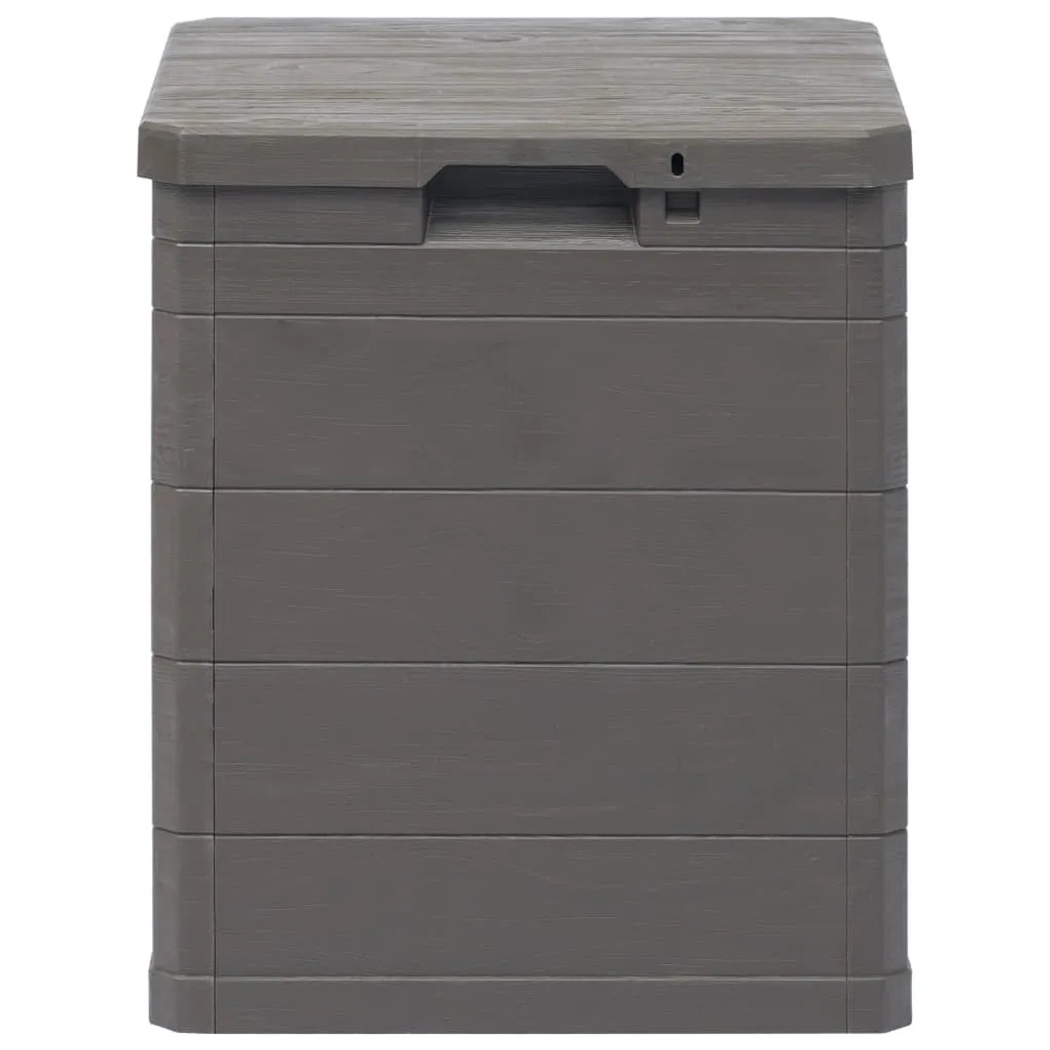 VidaXL Garten-Aufbewahrungsbox, 90 L, braun, Kunststoff mit Holzoptik.