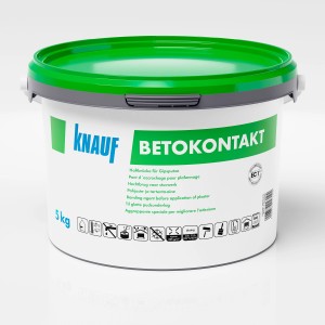 Knauf Betokontakt 5 kg im Eimer, gebrauchsfertige Haftgrundierung für mineralische Untergründe im Innenbereich.